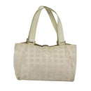 CHANEL New Travel Line Hand Bag Nylon Beige CC Auth bs24763-2