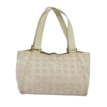CHANEL New Travel Line Hand Bag Nylon Beige CC Auth bs24763 - 0