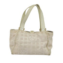 CHANEL New Travel Line Hand Bag Nylon Beige CC Auth bs24763-3