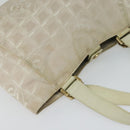 CHANEL New Travel Line Hand Bag Nylon Beige CC Auth bs24763-6