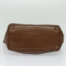 CHANEL Calf Skin Tote Bag Brown CC Auth bs24764-5