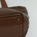 CHANEL Calf Skin Tote Bag Brown CC Auth bs24764-15