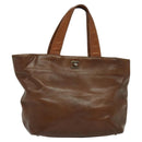 CHANEL Calf Skin Tote Bag Brown CC Auth bs24764-1