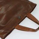 CHANEL Calf Skin Tote Bag Brown CC Auth bs24764-6