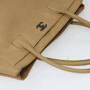 CHANEL Tote Bag Caviar Skin Beige Gold CC Auth bs24765-6