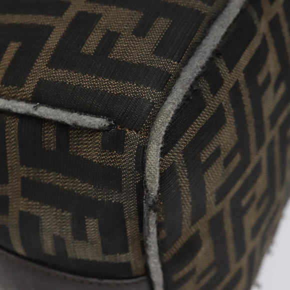 FENDI Zucca Canvas Hand Bag Brown Black Auth bs24769