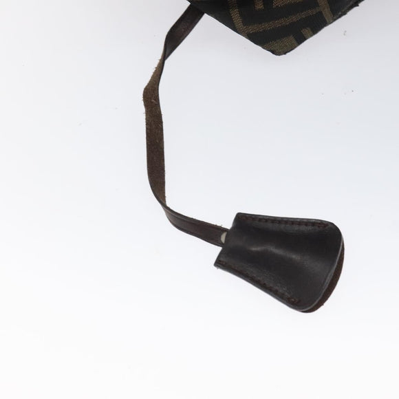 FENDI Zucca Canvas Hand Bag Brown Black Auth bs24769