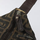 FENDI Zucca Canvas Hand Bag Brown Black Auth bs24769-19