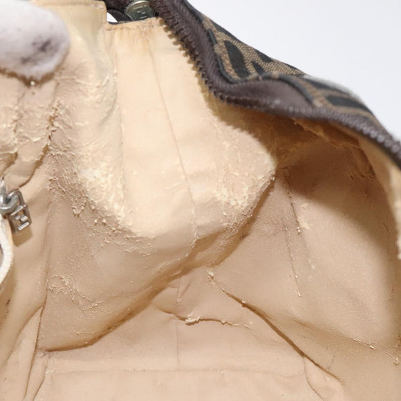 FENDI Zucca Canvas Hand Bag Brown Black Auth bs24769