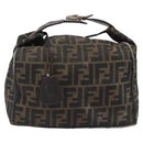 FENDI Zucca Canvas Hand Bag Brown Black Auth bs24769-13
