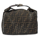 FENDI Zucca Canvas Hand Bag Brown Black Auth bs24769-2