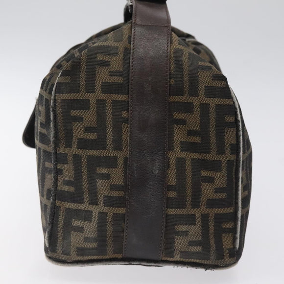 FENDI Zucca Canvas Hand Bag Brown Black Auth bs24769