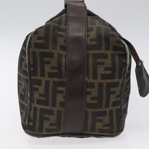 FENDI Zucca Canvas Hand Bag Brown Black Auth bs24769