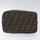 FENDI Zucca Canvas Hand Bag Brown Black Auth bs24769-5
