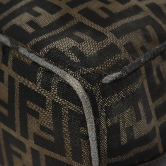 FENDI Zucca Canvas Hand Bag Brown Black Auth bs24769
