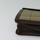 Burberrys Nova Check Shoulder Bag Canvas Beige Gold Auth bs24776-9