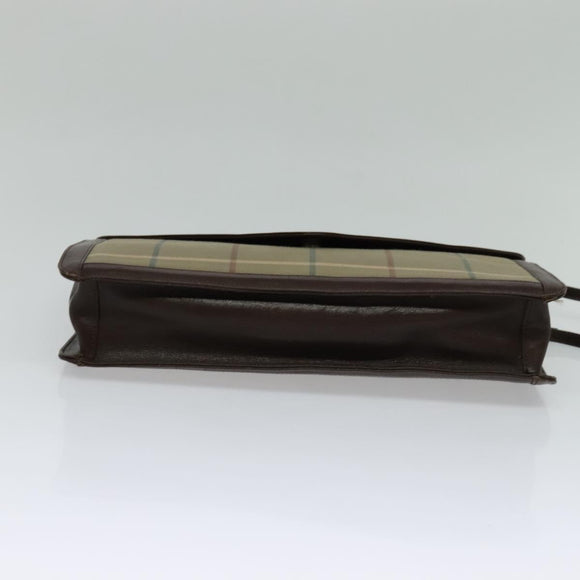 Burberrys Nova Check Shoulder Bag Canvas Beige Gold Auth bs24776