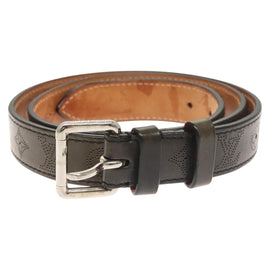 LOUIS VUITTON Mahina Ceinture Perfo Belt Leather Gray LV Auth bs24796 - 0