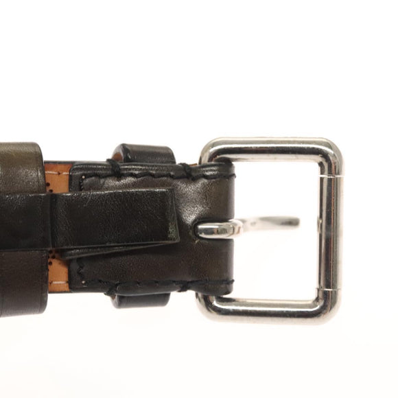 LOUIS VUITTON Mahina Ceinture Perfo Belt Leather Gray LV Auth bs24796