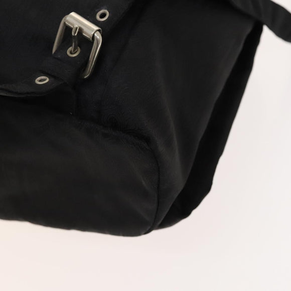 ETRO Backpack Nylon Silver Black Auth bs24801