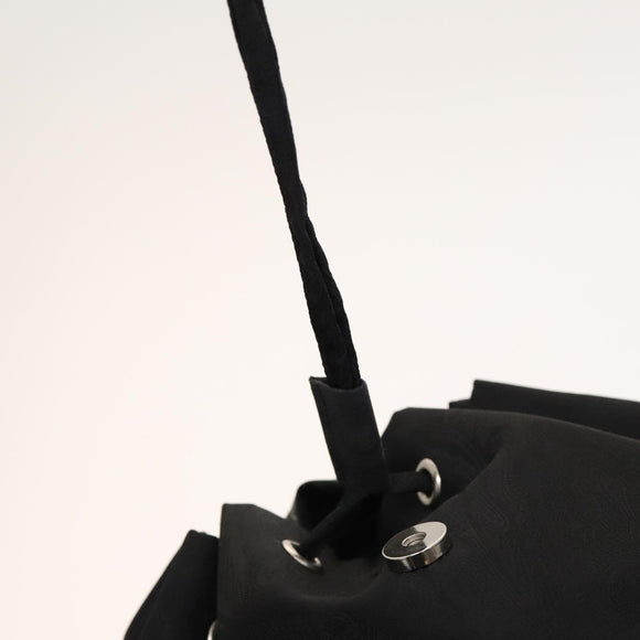 ETRO Backpack Nylon Silver Black Auth bs24801