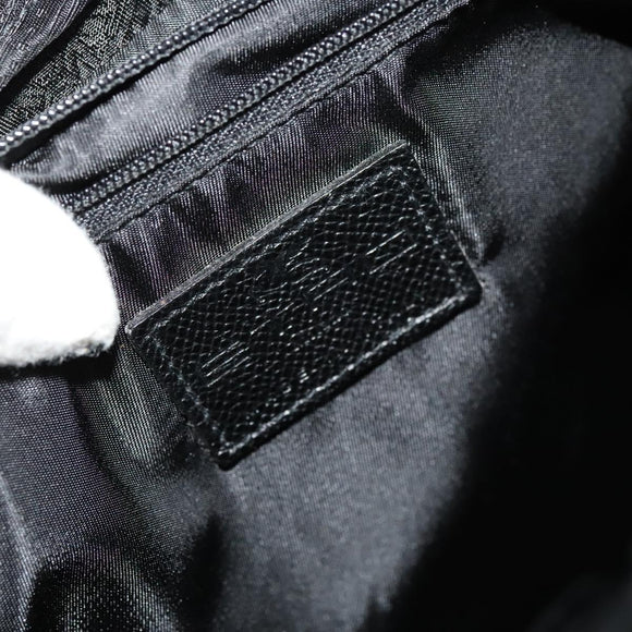 ETRO Backpack Nylon Silver Black Auth bs24801