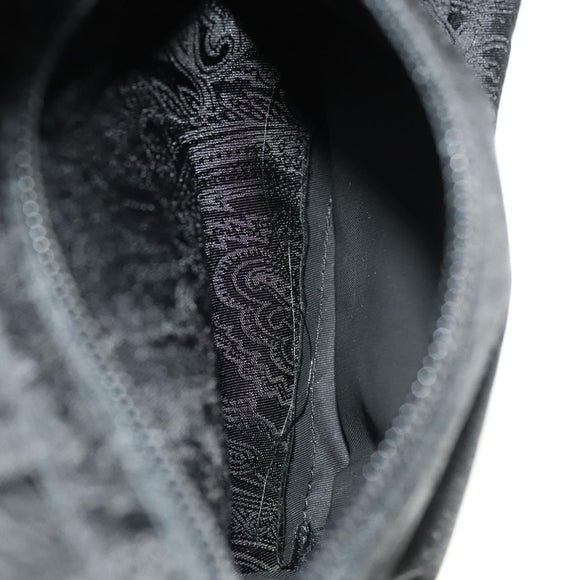 ETRO Backpack Nylon Silver Black Auth bs24801