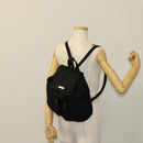 ETRO Backpack Nylon Silver Black Auth bs24801-26