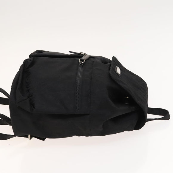 ETRO Backpack Nylon Silver Black Auth bs24801