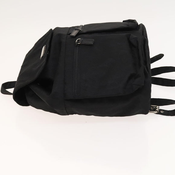 ETRO Backpack Nylon Silver Black Auth bs24801