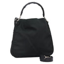 GUCCI Hand Bag Nylon 2way Green Silver 001 1577 Auth bs24806-1