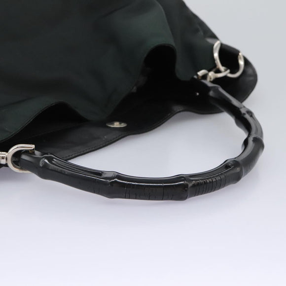 GUCCI Hand Bag Nylon 2way Green Silver 001 1577 Auth bs24806