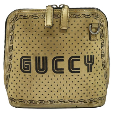 GUCCI SEGA Collaboration Shoulder Bag Leather Gold 511189 Auth bs24808 - 0