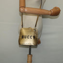 GUCCI SEGA Collaboration Shoulder Bag Leather Gold 511189 Auth bs24808-20