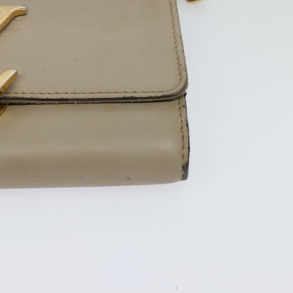 LOUIS VUITTON Pochette Louise GM Shoulder Bag Leather Beige M51632 Auth bs24820