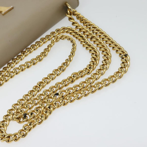 LOUIS VUITTON Pochette Louise GM Shoulder Bag Leather Beige M51632 Auth bs24820