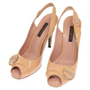 LOUIS VUITTON Pumps Enamel 34 Beige LV Auth bs24821-1