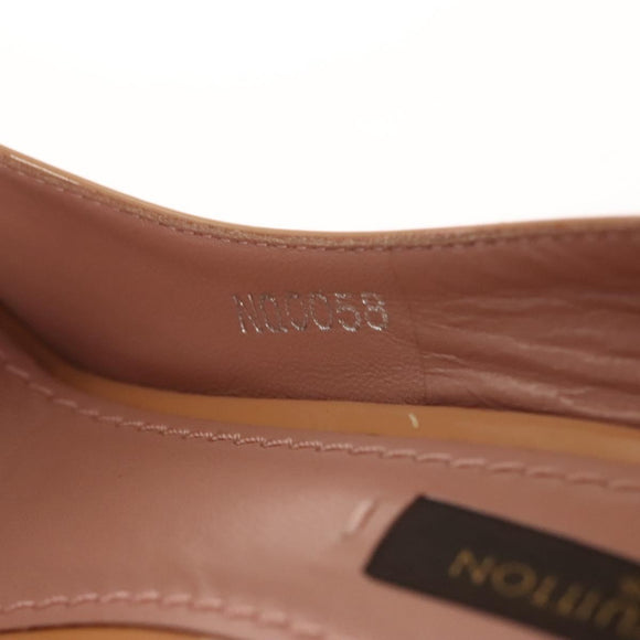 LOUIS VUITTON Pumps Enamel 34 Beige LV Auth bs24821