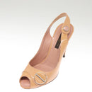LOUIS VUITTON Pumps Enamel 34 Beige LV Auth bs24821-18