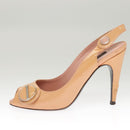 LOUIS VUITTON Pumps Enamel 34 Beige LV Auth bs24821-21