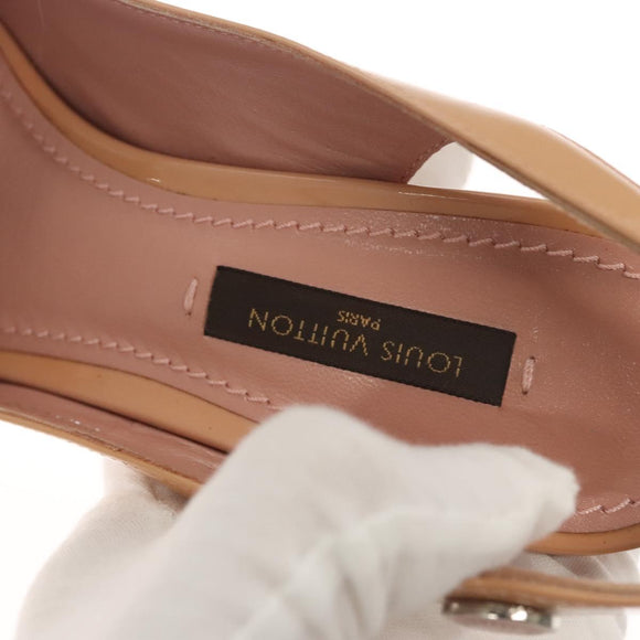 LOUIS VUITTON Pumps Enamel 34 Beige LV Auth bs24821