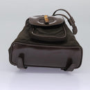 GUCCI Bamboo Backpack Nylon Brown Silver 003 1998 0030 Auth bs24832-5