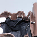 GUCCI Bamboo Backpack Nylon Brown Silver 003 1998 0030 Auth bs24832-23