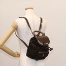 GUCCI Bamboo Backpack Nylon Brown Silver 003 1998 0030 Auth bs24832-27