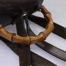 GUCCI Bamboo Backpack Nylon Brown Silver 003 1998 0030 Auth bs24832-7