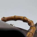 GUCCI Bamboo Backpack Nylon Brown Silver 003 1998 0030 Auth bs24832-14