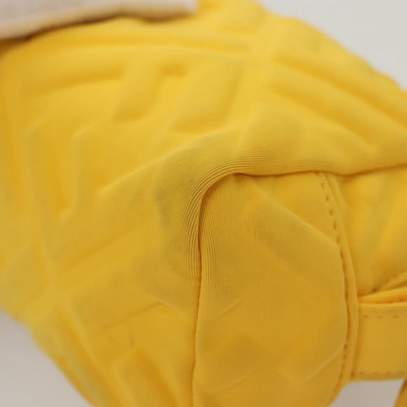 FENDI Pouch Nylon Yellow Gold Auth bs24840