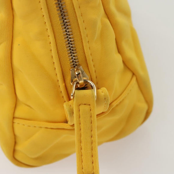 FENDI Pouch Nylon Yellow Gold Auth bs24840