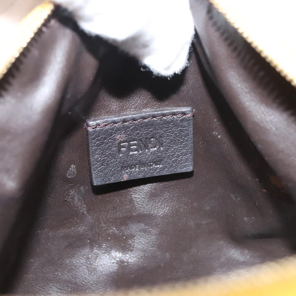 FENDI Pouch Nylon Yellow Gold Auth bs24840