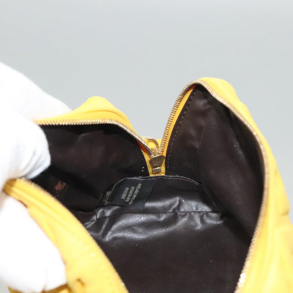 FENDI Pouch Nylon Yellow Gold Auth bs24840